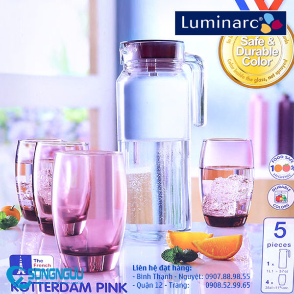 BỘ BÌNH LUMINARC ROTTERDAM PINK 1.1L
